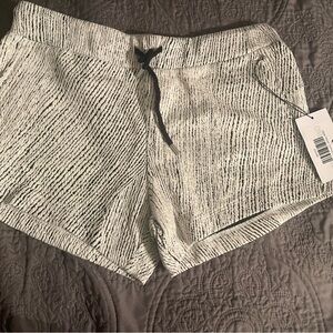 Women's Black and White Striped Shorts